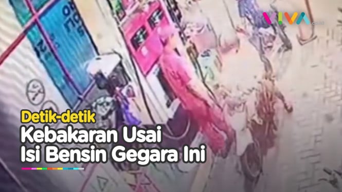 Goyangkan Motor Saat Isi Bensin, Kobaran Api Bikin Kaget