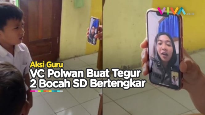 LUCU! Murid SD Bertengkar, Guru Inisiatif VC Polwan