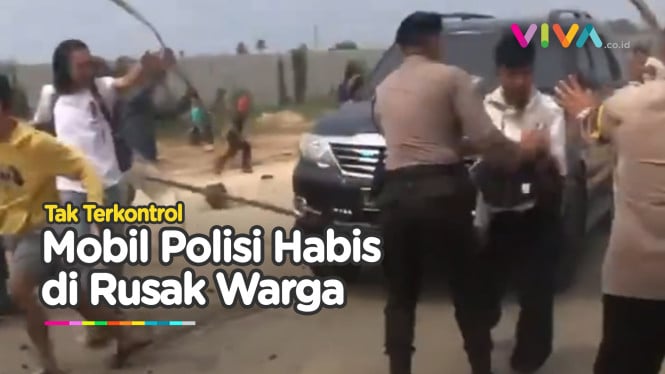 Polisi Kocar Kacir Diserang Warga, Mobil Dirusak-rusak