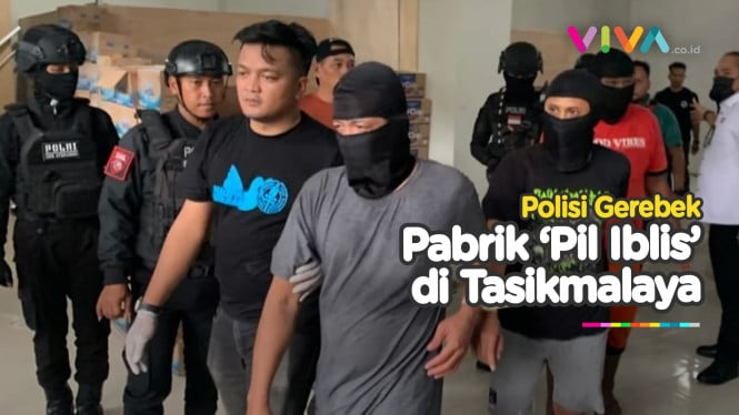 Detik-detik Polisi Gerebek Pabrik 'Pil Iblis' di Tasikmalaya