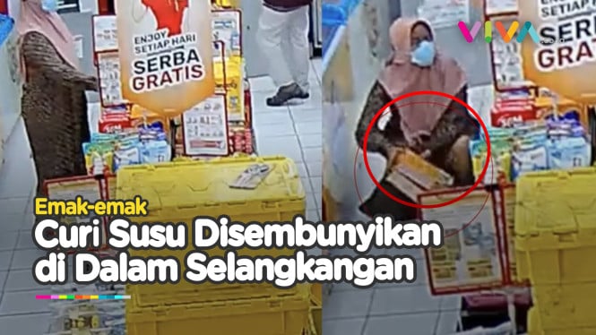 CCTV Jurus Jitu Pencurian Emak-emak, Jepit di Selangkangan