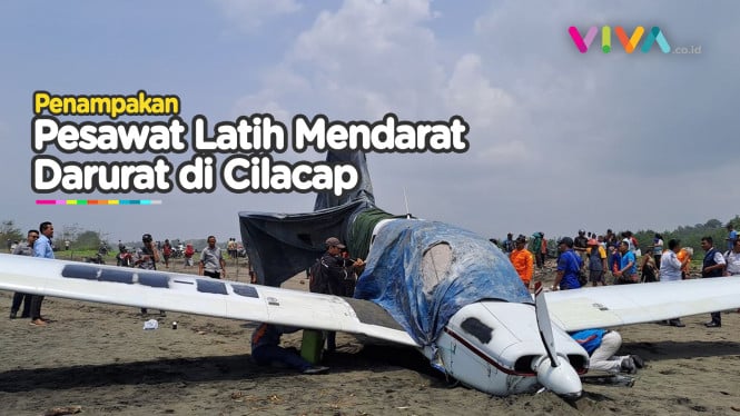 Pesawat Latih Mendarat Darurat di Cilacap, Dua Awak Selamat!