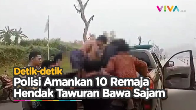 Polisi Amankan 10 Remaja Bersenjata Tajam di Lebak