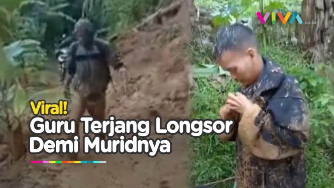 Menyedihkan! Guru Ini Harus Terobos Jalan Rusak Setiap Hari