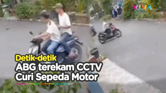 Berhasil Gasak Motor, Aksi 2 ABG Terekam CCTV