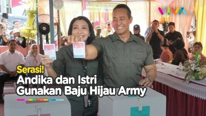 Penampilan Garang Andika Perkasa, Gandeng Istri ke TPS