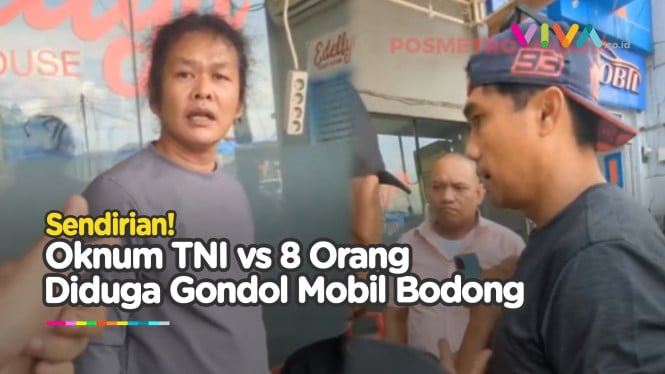 8 VS 1, Pria Gondrong Taklukan Oknum TNI Diduga Gondol Mobil