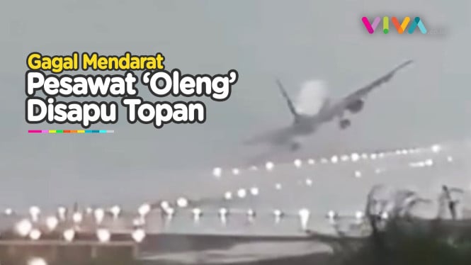 HOROR! Pesawat Gagal Mendarat Tertiup Angin Kencang