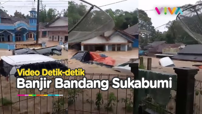 Momen Ngeri Banjir Dahsyat Kepung Sukabumi