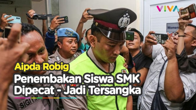 Tampang Lesu Aipda Robig Diseret Polisi Jadi Tersangka Penem