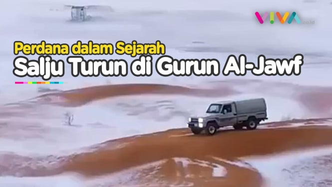 Pertanda Apa? Gurun Gersang Arab Saudi Diselimuti Salju