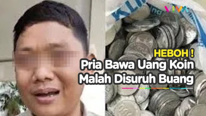 Pria Ngamuk Uang Koin 8 Kg Disuruh Buang Petugas BI Kepri