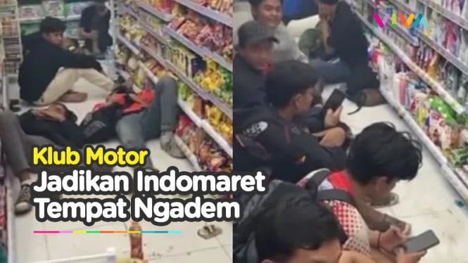 Miris! Kelakuan Klub Motor CB Nganjuk ‘Ngadem’ di Indomaret