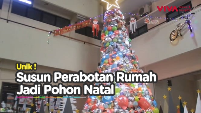 Unik! Pohon Natal 6 Meter dari Peralatan Rumah Tangga