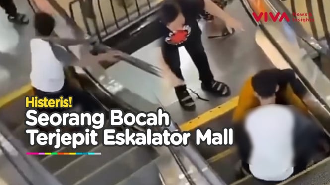 Detik-detik Bocah Terjepit Eskalator di Mall Season City