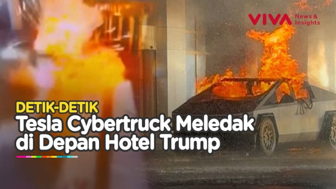 Ulah Teroris? Mobil Mewah Tesla Meledak di Hotel Trump