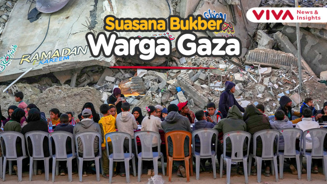 Momen Bukber Warga Gaza Di Tengah Puing Reruntuhan