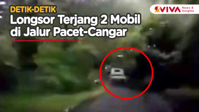 MENGERIKAN! Rekaman 2 Mobil Tersapu Tanah Longsor
