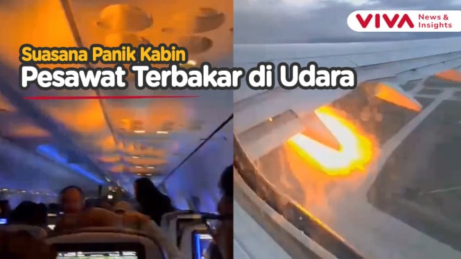 Rekaman Detik-detik Kebakaran Pesawat di Udara