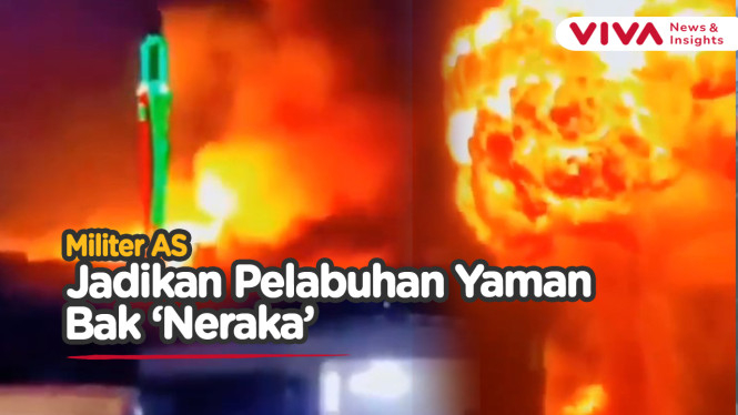 Penampakan Ngeri Pelabuhan Yaman Dibombardir AS