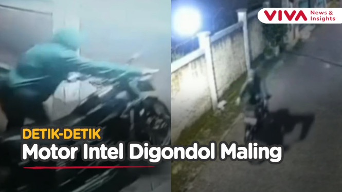 NEKAT! CCTV Maling Terciduk Curi Motor Intel Polisi