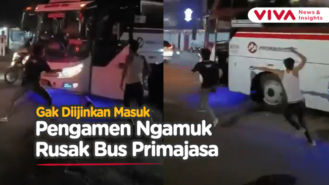 Diduga Tak Diizinkan Ngamen, Pengamen Ngamuk Rusak Bus