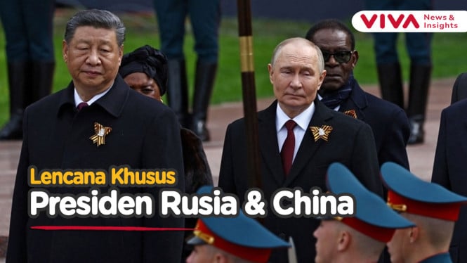 Mesra! Pakai Lencana Kembar, Jalan Gagah Putin & Xi Jinping
