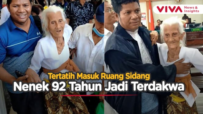 Nenek 92 Tahun Tertatih-tatih Masuk Ruang Sidang