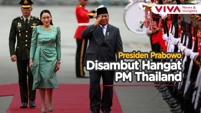 Prabowo Rapikan Dasi Saat Disambut PM Thailand