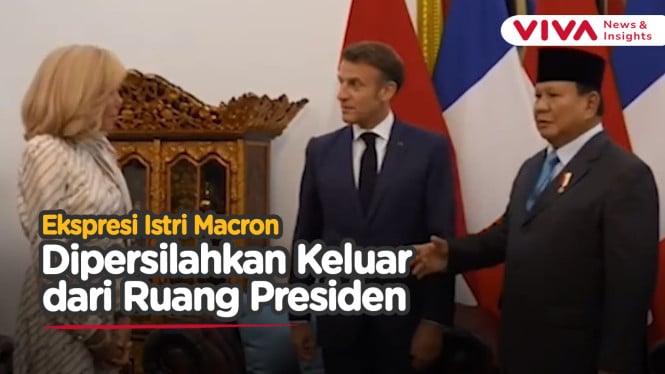 Momen Canggung Istri Macron saat Keluar dari Ruang Presiden