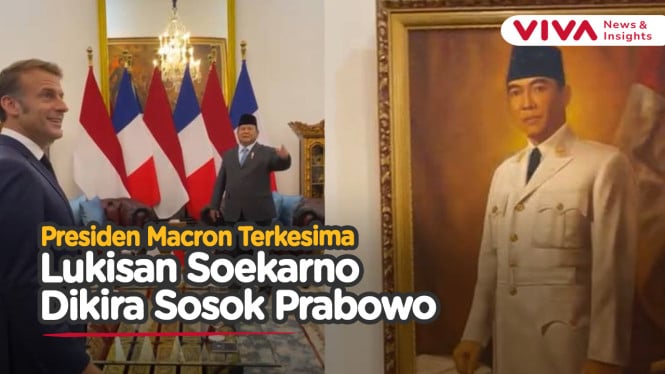 TERKESIMA! Lukisan Bung Karno Mengalihkan Perhatian Macron
