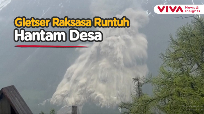 Detik-detik Jutaan Meter Kubik Gletser Pegunungan Alpen