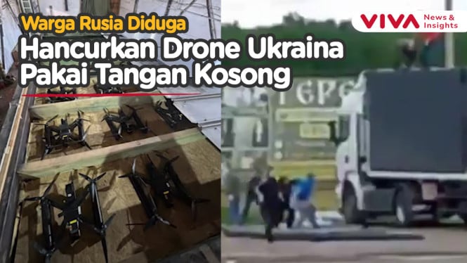Aksi Warga Rusia Diduga Hentikan Drone Ukraina