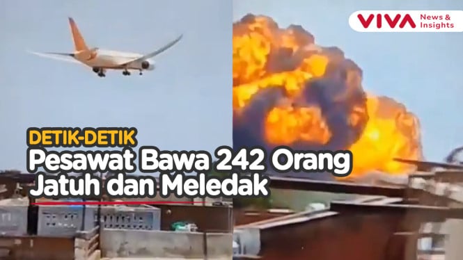 [BREAKING NEWS] Detik-detik Pesawat Berisi 242 Orang Jatuh