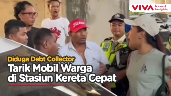 Cekcok 'Debt Collector' Tarik Mobil di Parkiran Kereta Cepat