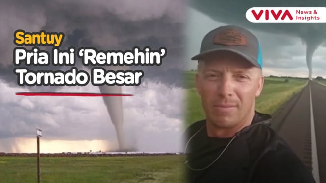 Bak Pawang Tornado, Pria Ini Asyik Rekam Diri