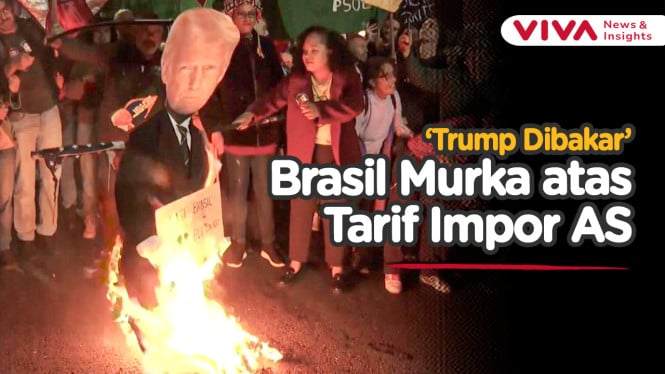 Meledak! "Donald Trump" Dibakar Hidup-hidup Pedemo